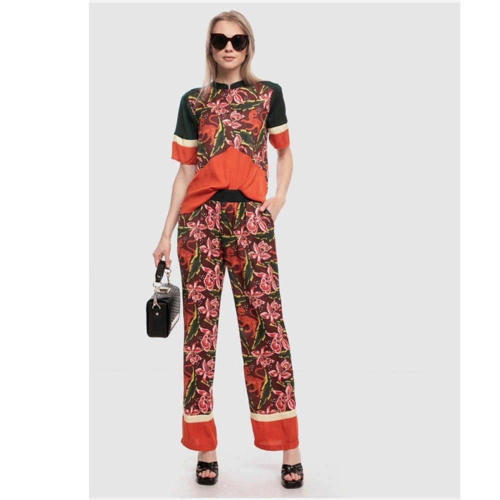 🌺 Scotch & Soda “Aloha To You” Tropical Print Pants Women’s XS Boho Resort ✨ 🌺